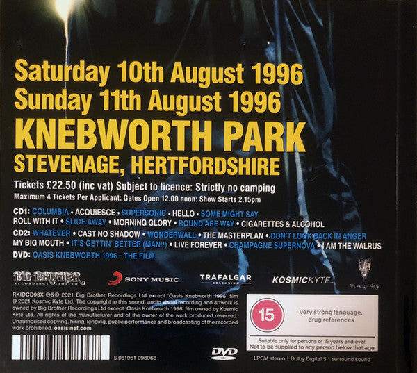 Oasis (2) : Knebworth 1996 (2xCD, Dlx + DVD-V, Dol)