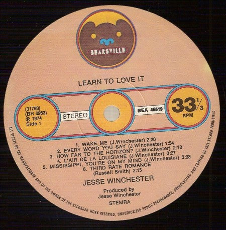 Jesse Winchester : Learn To Love It (LP, Album)