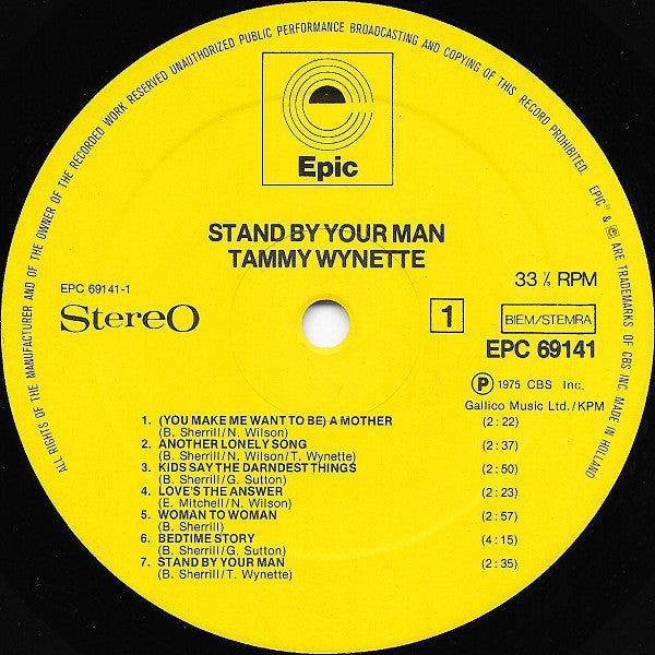 Tammy Wynette : Stand By Your Man (LP, Comp)