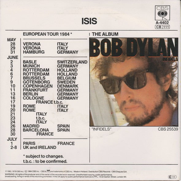 Bob Dylan : Jokerman (7", Single)