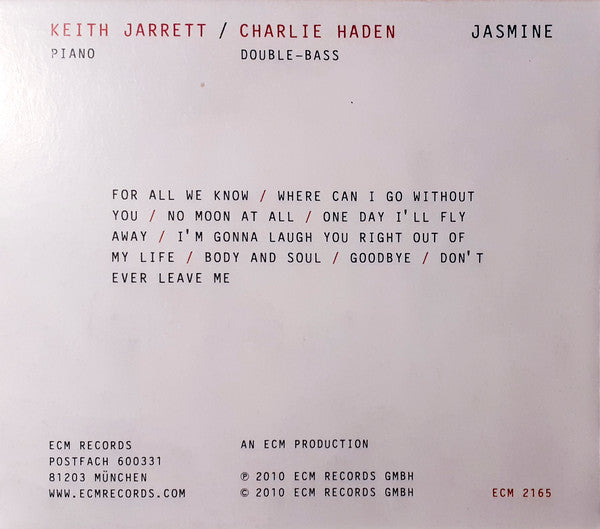 Keith Jarrett / Charlie Haden : Jasmine (CD, Album, RE)