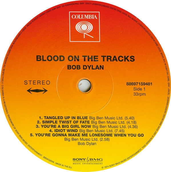 Bob Dylan : Blood On The Tracks (LP, Album, RE, 180)