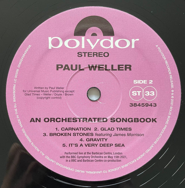 Paul Weller With Jules Buckley & BBC Symphony Orchestra : An Orchestrated Songbook (2xLP, Album)