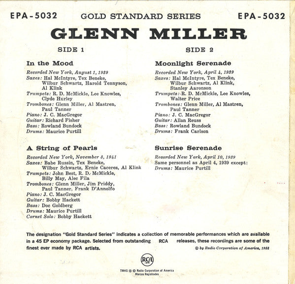 Glenn Miller : Glenn Miller (7", EP)