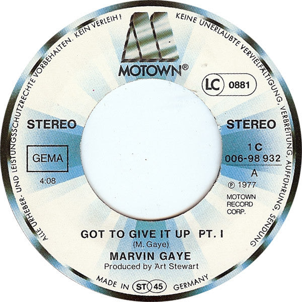 Marvin Gaye : Got To Give It Up Pt. I+II (7", Single)