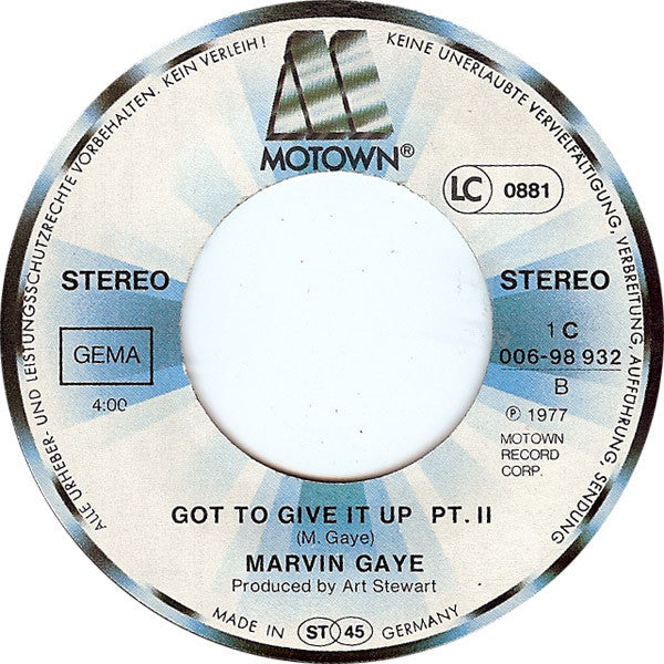 Marvin Gaye : Got To Give It Up Pt. I+II (7", Single)