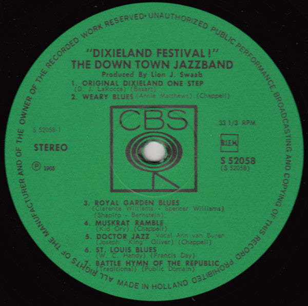 The Down Town Jazz Band : Dixieland Festival! (LP, Album)