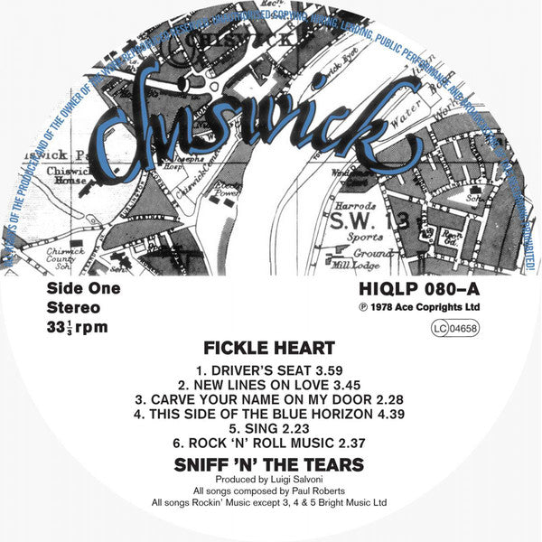 Sniff 'n' the Tears : Fickle Heart (LP, Album, RE, RM)