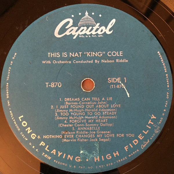 Nat King Cole : This Is Nat "King" Cole (LP, Album, Mono)