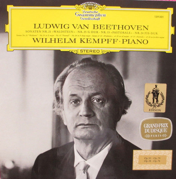 Ludwig van Beethoven - Wilhelm Kempff : Sonaten Nr. 21 »Waldstein«, Nr. 25 G-dur, Nr. 15 »Pastorale«, Nr. 24 Fis-dur (LP, Album, RE)