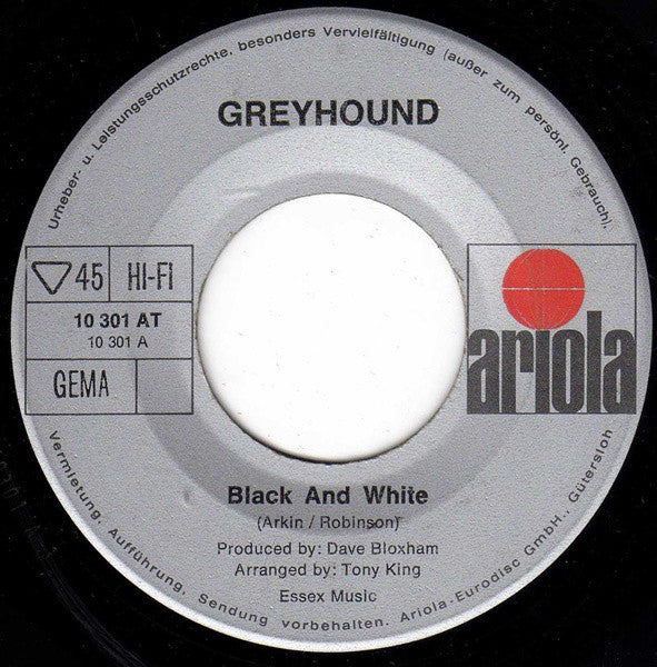 Greyhound (4) : Black And White (7", Single)