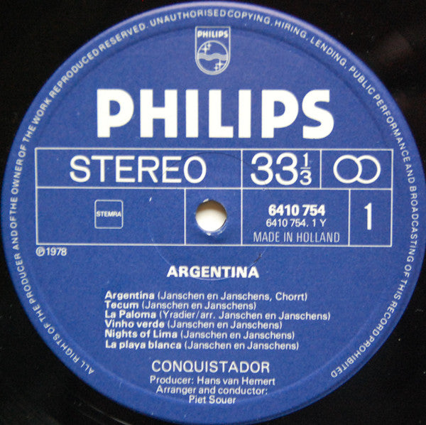 Conquistador : Argentina (LP, Album)