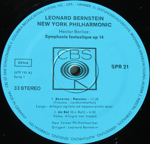 Berlioz* - Leonard Bernstein - New York Philharmonic* : Symphonie Fantastique (LP, Album + 7", EP)