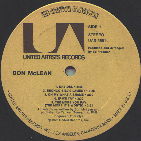 Don McLean : Don McLean (LP, Album, Pre)