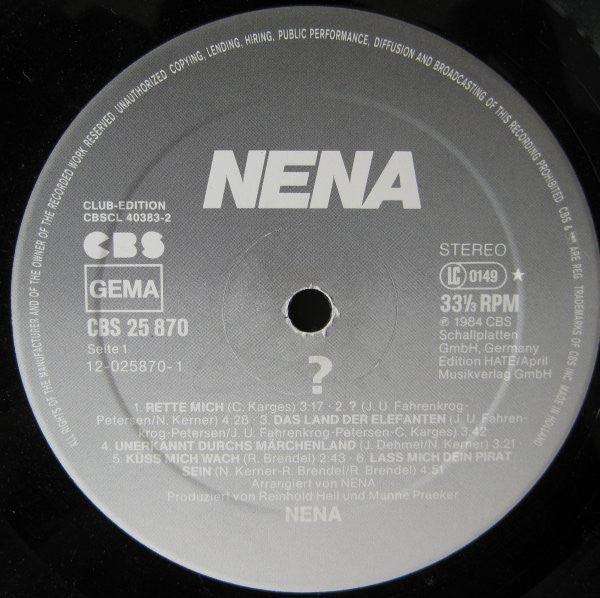 Nena : ? (LP, Album, Club)
