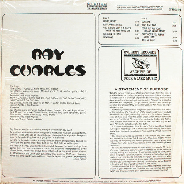 Ray Charles : Ray Charles (LP, Comp)