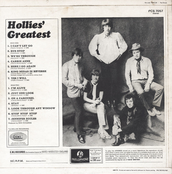 The Hollies : Hollies' Greatest (LP, Comp)