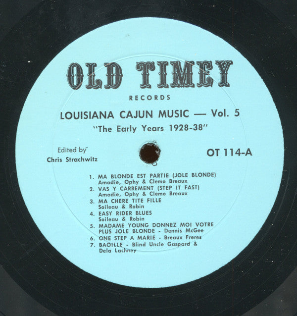 Various : Louisiana Cajun Music Vol. 5: The Early Years (1928-1938) (LP, Comp)