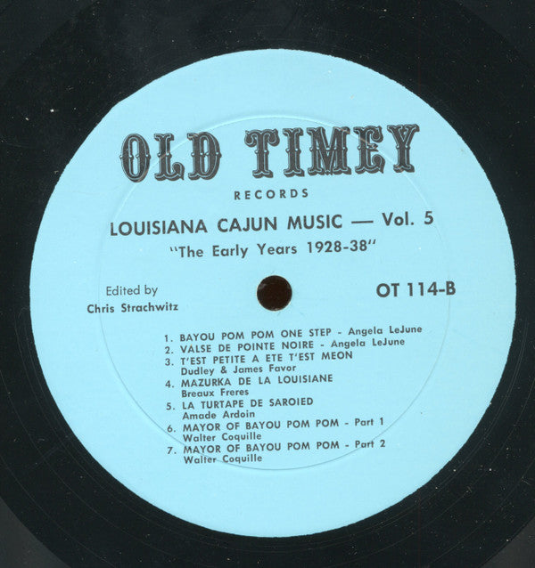 Various : Louisiana Cajun Music Vol. 5: The Early Years (1928-1938) (LP, Comp)