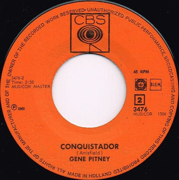 Gene Pitney : She's A Heartbreaker / Conquistador (7", Single)