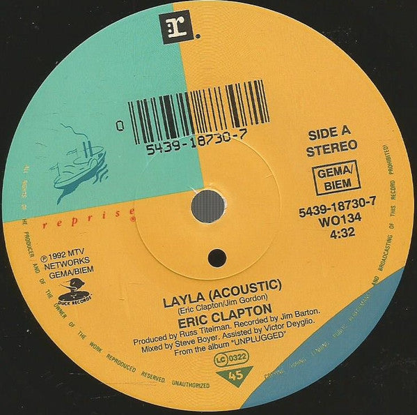 Eric Clapton : Layla (Acoustic) (7")