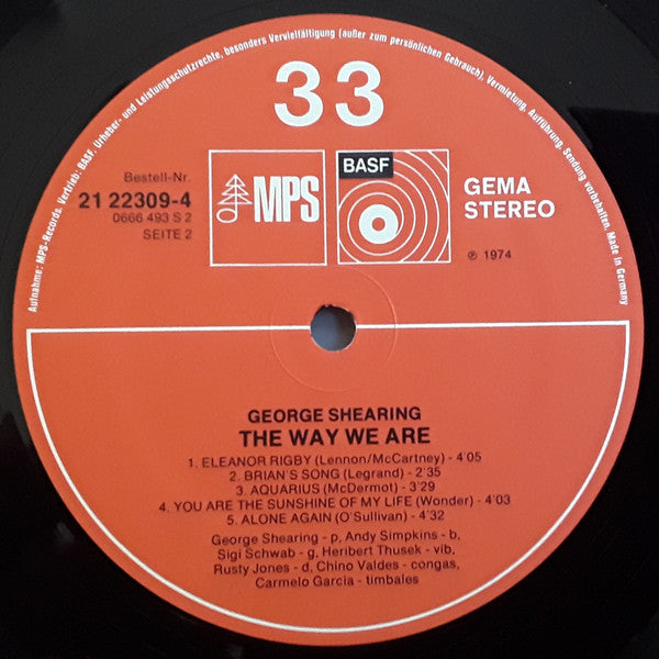 George Shearing : The Way We Are (LP, Album, Gat)