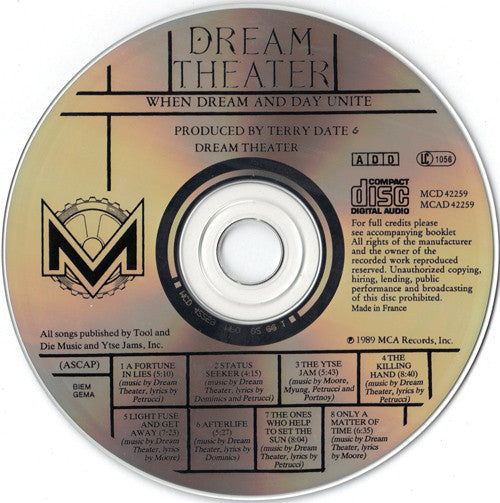 Dream Theater : When Dream And Day Unite (CD, Album)