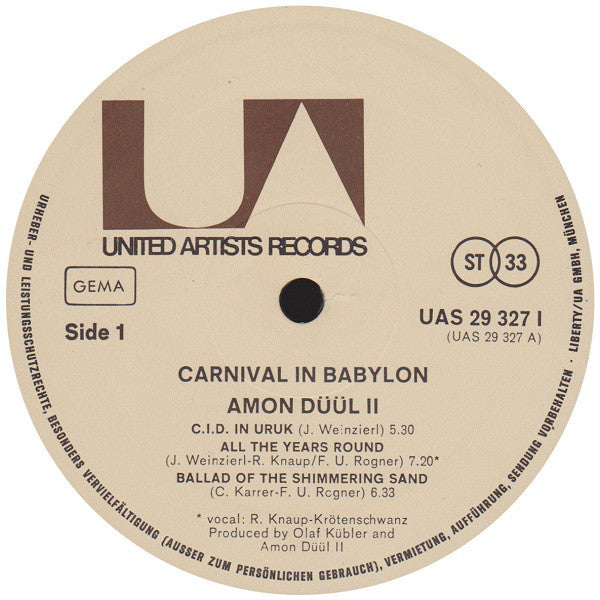 Amon Düül II : Carnival In Babylon (LP, Album, Gat)
