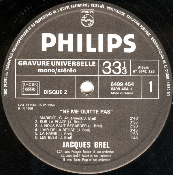 Jacques Brel : Ne Me Quitte Pas (2xLP, Comp, Gat)