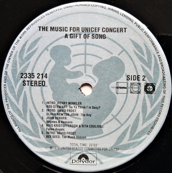 Various : The Music For UNICEF Concert - A Gift Of Song (LP, Album)