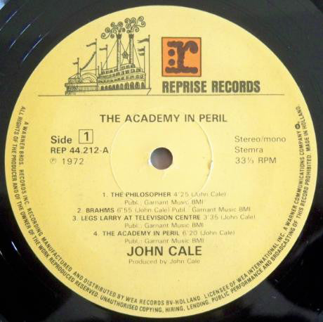 John Cale : The Academy In Peril (LP, Album, RE)