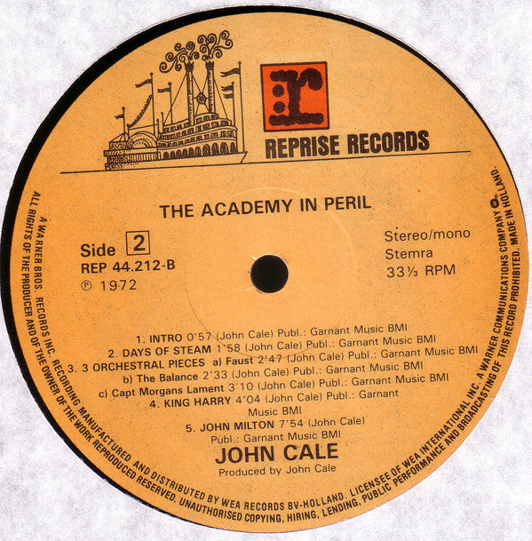 John Cale : The Academy In Peril (LP, Album, RE)