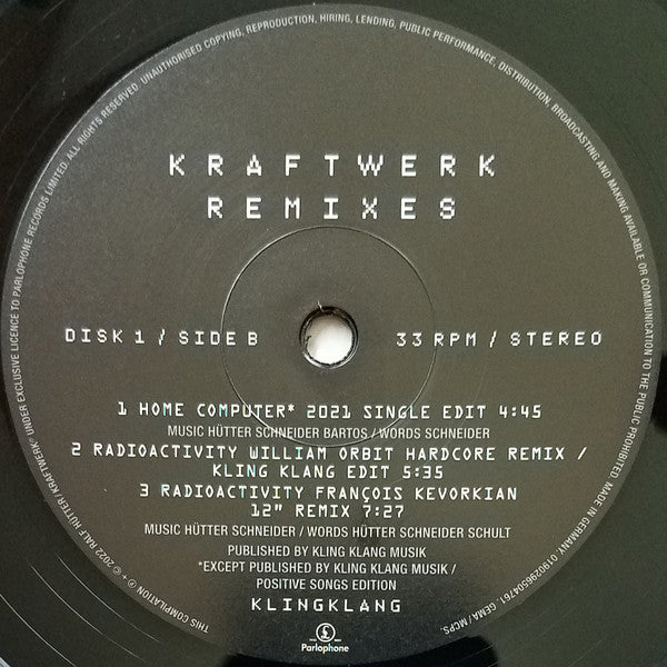 Kraftwerk : Remixes (3xLP, Comp, 180)