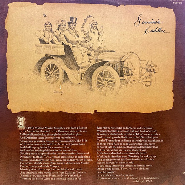 Michael Martin Murphey : Geronimo's Cadillac (LP, Album)