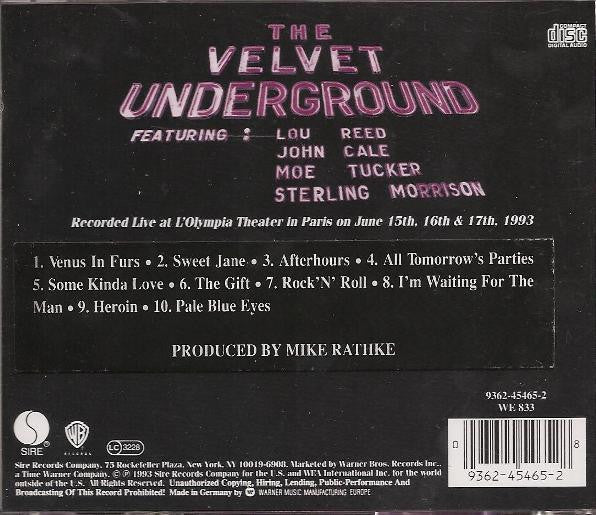 The Velvet Underground : Live MCMXCIII (CD, Album)