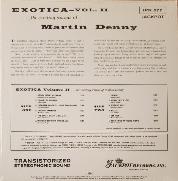 Martin Denny : Exotica Volume II (LP, Album, Ltd, RE, Tra)