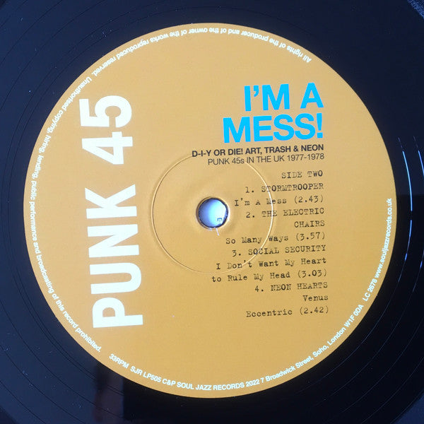 Various : Punk 45: I'm A Mess! D-I-Y Or Die! Art, Trash & Neon – Punk 45s In The UK 1977-78 (Ltd + 2xLP, Comp + 7", Single, RE)