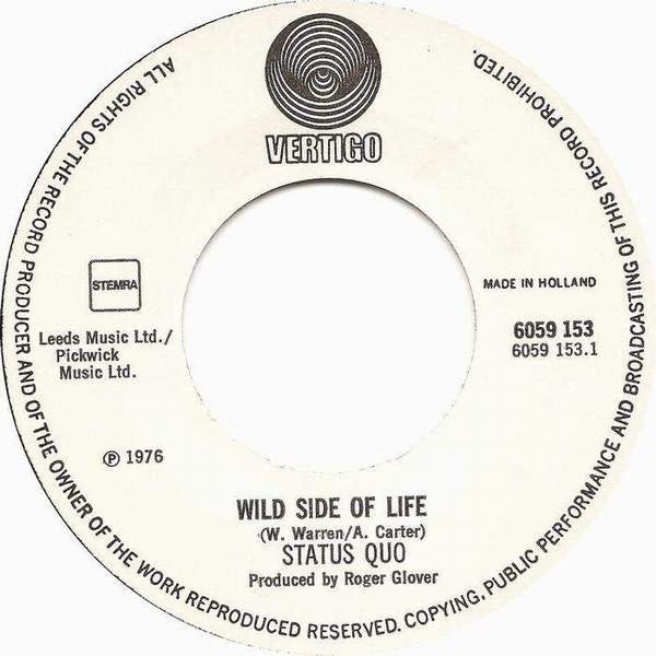 Status Quo : Wild Side Of Life (7", Single)