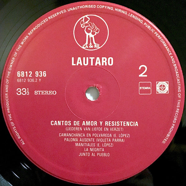 Lautaro (2) : Cantos De Amor Y Resistencia (LP)