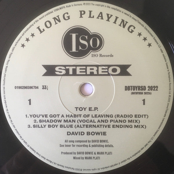 David Bowie : Toy E.P. ("You've Got It Made With All The Toys") (10", EP, Ltd)