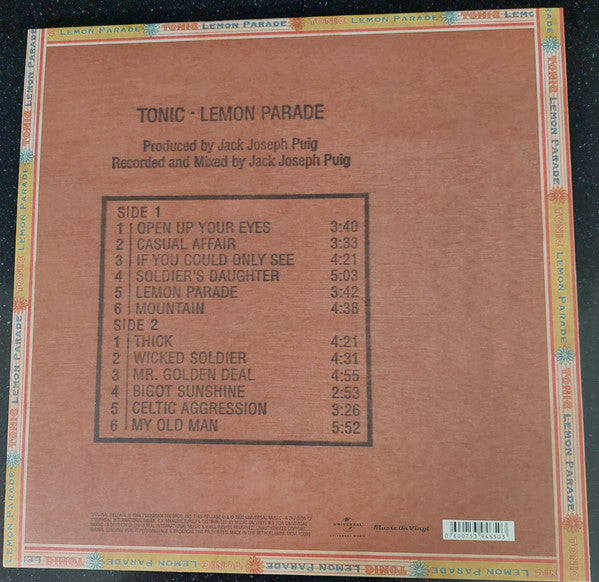 Tonic (2) : Lemon Parade (LP, Album, RE)