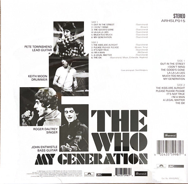 The Who : My Generation (LP, Album, Ltd, RE, RM, Hal)