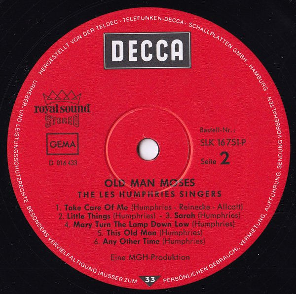 Les Humphries Singers : Old Man Moses (LP, Album)