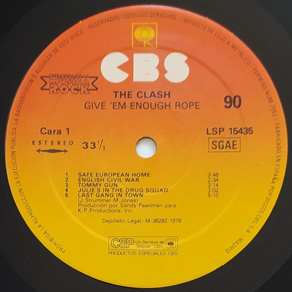 The Clash : Give 'Em Enough Rope (LP, Album, RE)