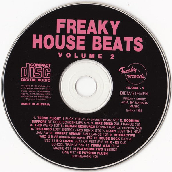 Various : Freaky House Beats Volume 2 (CD, Comp)