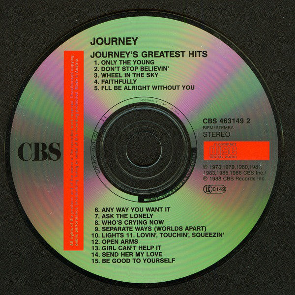 Journey : Greatest Hits (CD, Comp, RM)