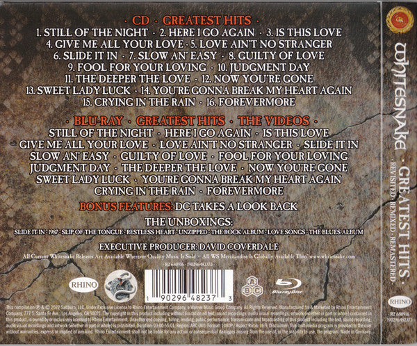 Whitesnake : Greatest Hits - Revisited Remixed Remastered MMXXII (CD, Comp, Dlx + Blu-ray)