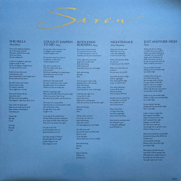 Roxy Music : Siren (LP, Album, RE, RM, Hal)