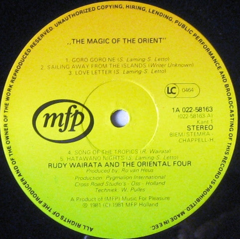 Rudi Wairata And The Oriental Four : The Magic Of The Orient (LP, Album)