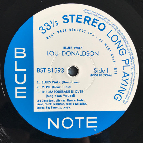 Lou Donaldson : Blues Walk (LP, Album, RE, 180)